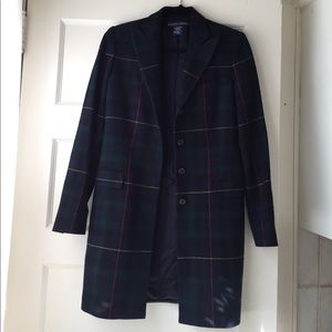 Ralph Lauren long plaid blazer coat size 8
